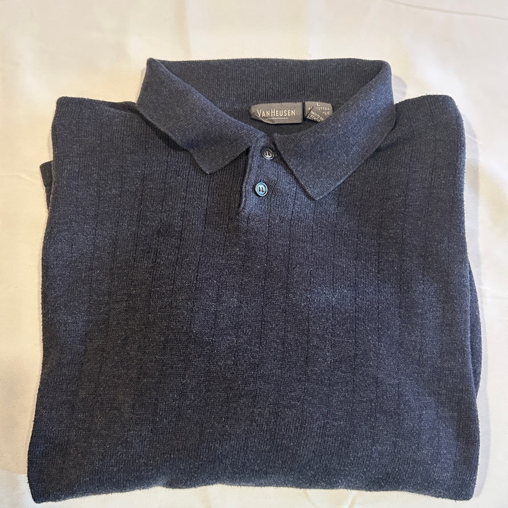 Van Heusen Men's Dark Gray Polo Shirt/Sweater
